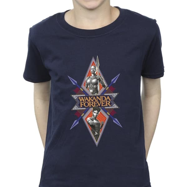 Marvel Wakanda Forever Tribal Spear - T-shirt med bröstkorg för pojkar