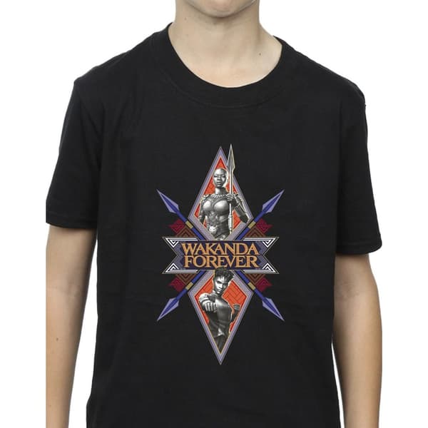 Marvel Wakanda Forever Tribal Spear - T-shirt med bröstkorg för pojkar