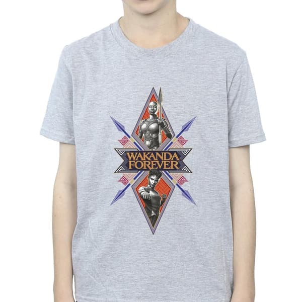 Marvel Wakanda Forever Tribal Spear - T-shirt med bröstkorg för pojkar