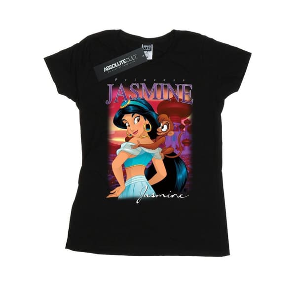 Disney Dam/Tjej Aladdin Prinsessan Jasmine Montage Bomulls-T-shirt