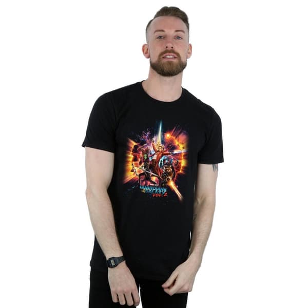 Marvel Mens Guardians Of The Galaxy Vol. 2 Team Poster T-Shirt
