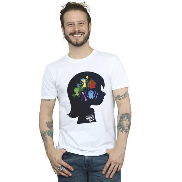 Disney Mens Inside Out Head Silhouette T-Shirt