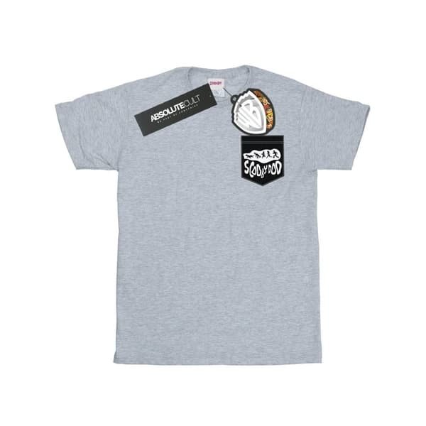 Scooby Doo Womens/Ladies Faux Pocket Cotton Boyfriend T-Shirt Sports Grey S