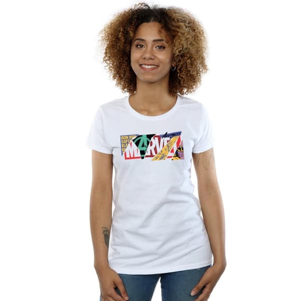 Marvel Womens/Ladies Collage Logo Cotton T-Shirt