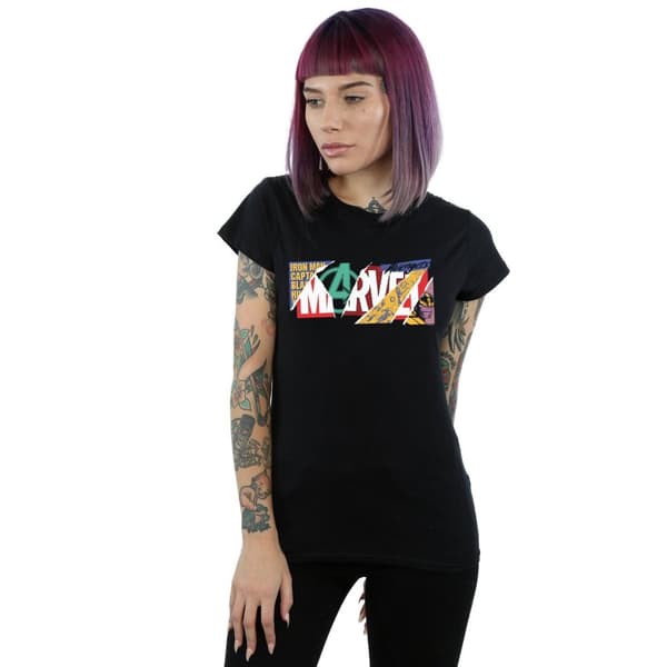 Marvel Womens/Ladies Collage Logo Cotton T-Shirt
