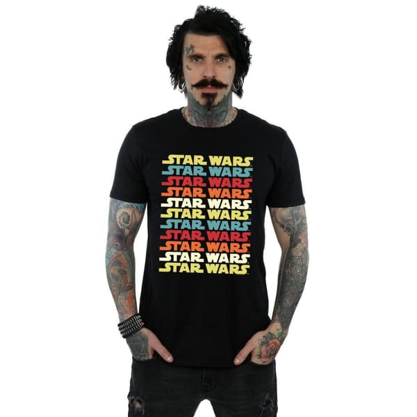 Star Wars Mens Retro Repeat Logo T-Shirt