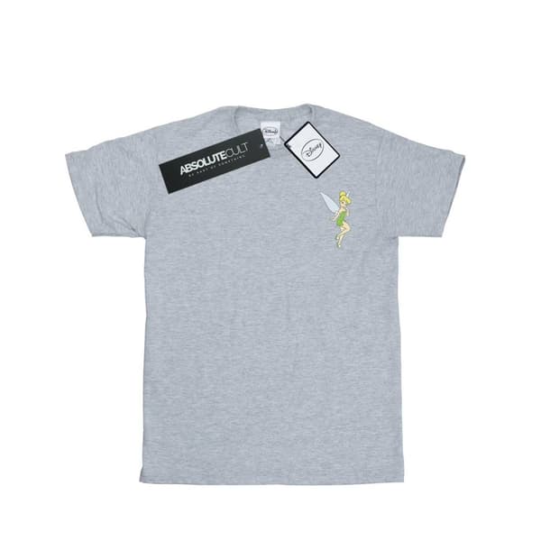 Disney Womens/Ladies Tinkerbell Chest Cotton Boyfriend T-Shirt Sports Grey XXL
