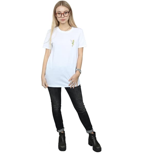 Disney Dam/Tjej Tinkerbell Boyfriend T-shirt i bomull med bröst
