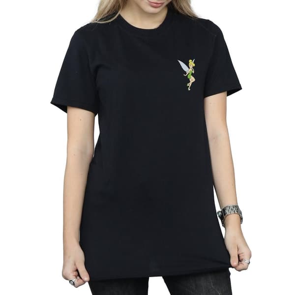 Disney Dam/Tjej Tinkerbell Boyfriend T-shirt i bomull med bröst