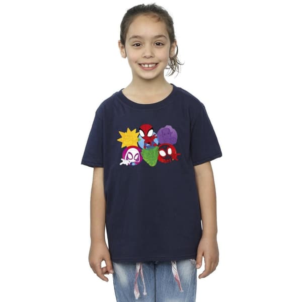 Marvel Girls Spidey And His Amazing Friends Faces Cotton T-Shirt