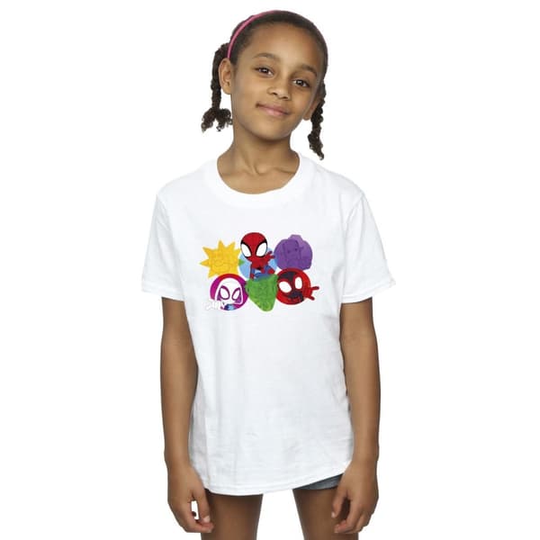 Marvel Girls Spidey And His Amazing Friends Faces Cotton T-Shirt