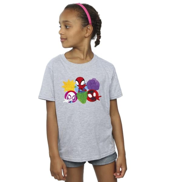 Marvel Girls Spidey And His Amazing Friends Faces Cotton T-Shirt