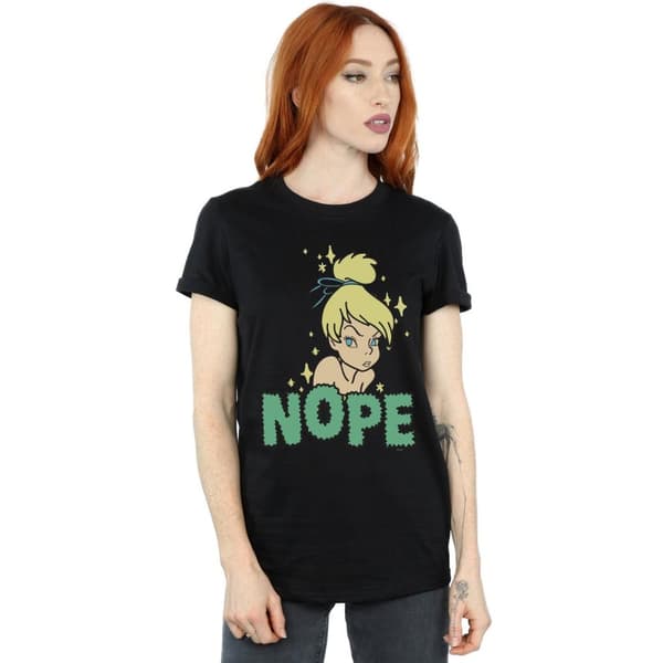 Disney Dam/Tjej Tinker Bell Nope Boyfriend T-shirt i bomull