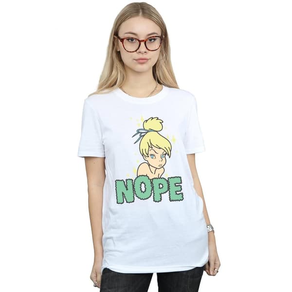 Disney Dam/Tjej Tinker Bell Nope Boyfriend T-shirt i bomull