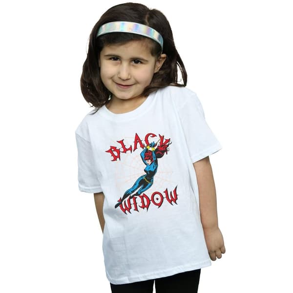 Marvel T-shirt i bomull för flickor - Black Widow Web