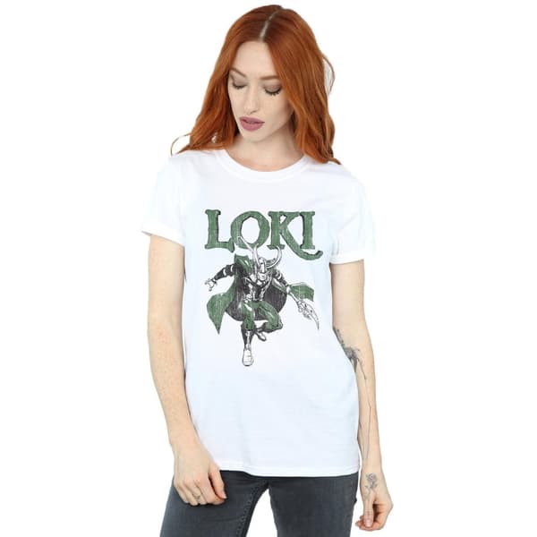 Marvel Dam/dam Loki Scepter Boyfriend T-shirt i bomull