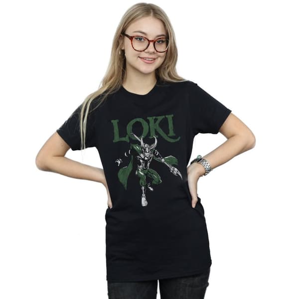 Marvel Womens/Ladies Loki Scepter Cotton Boyfriend T-Shirt