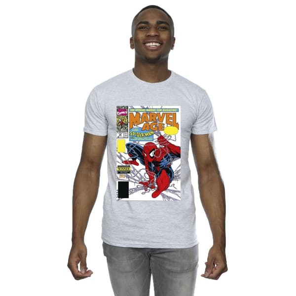 Marvel Mens Spider-Man Marvel Age Comic Cover T-Shirt