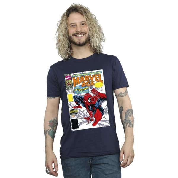 Marvel Mens Spider-Man Marvel Age Comic Cover T-Shirt