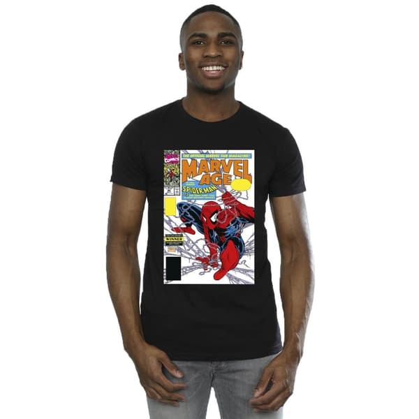 Marvel Mens Spider-Man Marvel Age Comic Cover T-Shirt