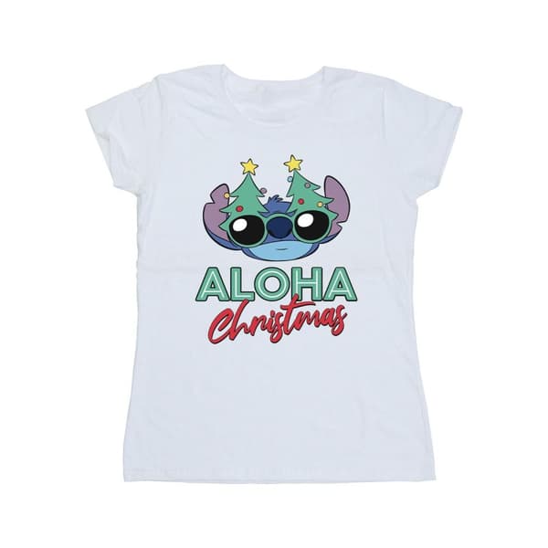 Disney Womens/Ladies Lilo And Stitch Christmas Tree Shades Cotton T-Shirt