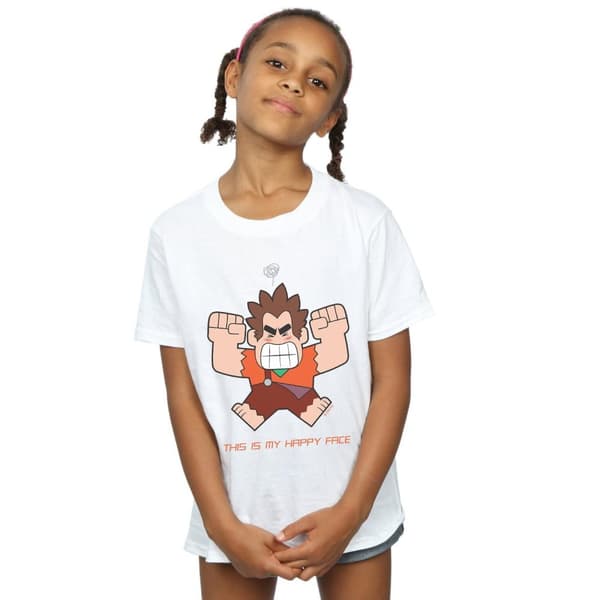 Disney Girls Wreck It Ralph Happy Face Cotton T-Shirt