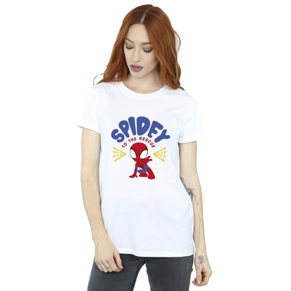 Marvel Womens/Ladies Spidey And His Amazing Friends Rescue Cotton Boyfriend T-Shirt