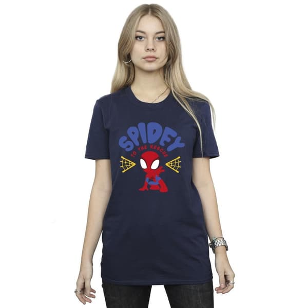 Marvel Womens/Ladies Spidey And His Amazing Friends Rescue Cotton Boyfriend T-Shirt