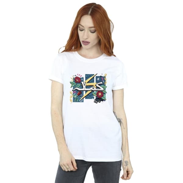 Marvel Dam / Dam Ms Marvel Flower Lightning Bomull Boyfriend T-shirt