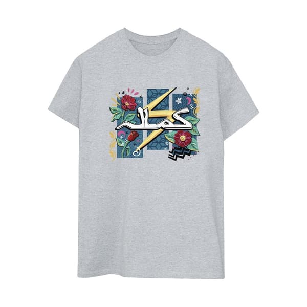 Marvel Dam / Dam Ms Marvel Flower Lightning Bomull Boyfriend T-shirt