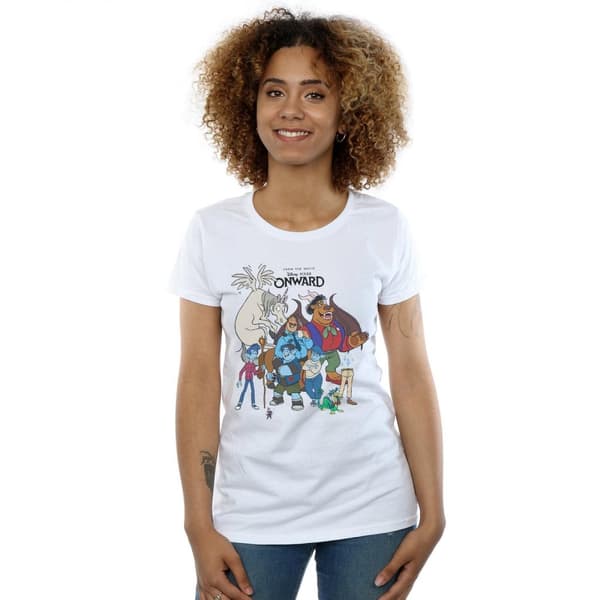 Disney Dam/kvinnor - Onward - T-shirt i bomull med karaktärscollage