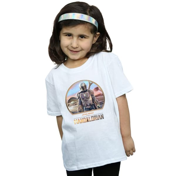 Star Wars Mandalorian Mando And The Child - bomulls-T-shirt för flickor