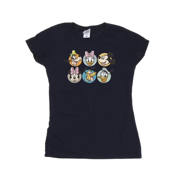 Disney Dam/Tjej Musse Pigg och hans vänner Faces T-shirt i bomull