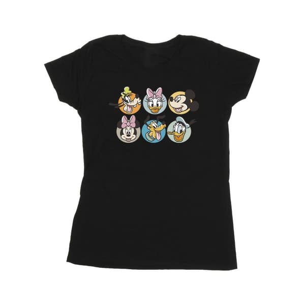 Disney Dam/Tjej Musse Pigg och hans vänner Faces T-shirt i bomull