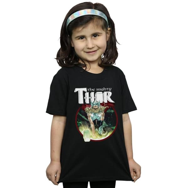Marvel The Mighty Thor Poster T-shirt i bomull för flickor