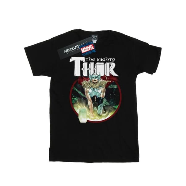 Marvel The Mighty Thor Poster T-shirt i bomull för flickor Black 3-4 Years