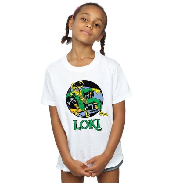 Marvel T-shirt i bomull med Loki Throne för flickor