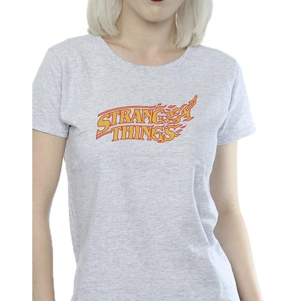 Netflix Dam/Tjej Stranger Things Logo Breaking T-shirt i bomull