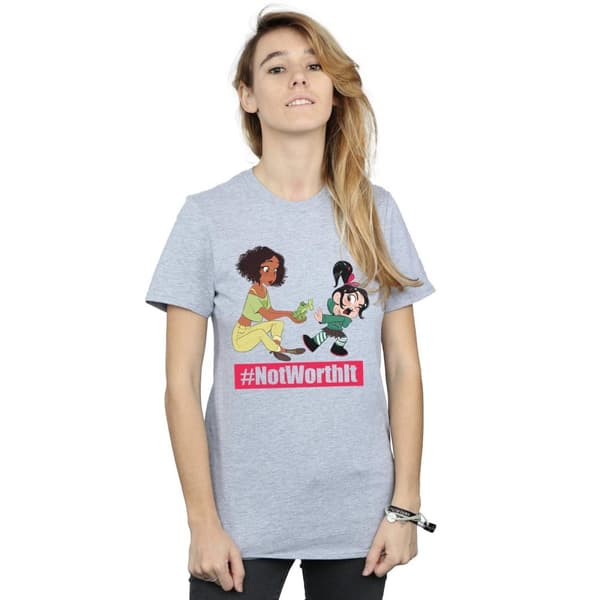 Disney Dam/Tjej Wreck It Ralph Tiana And Vanellope Boyfriend T-shirt i bomull