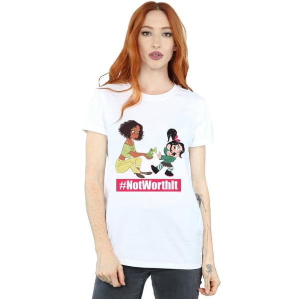 Disney Dam/Tjej Wreck It Ralph Tiana And Vanellope Boyfriend T-shirt i bomull