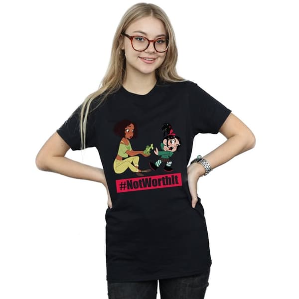 Disney Dam/Tjej Wreck It Ralph Tiana And Vanellope Boyfriend T-shirt i bomull