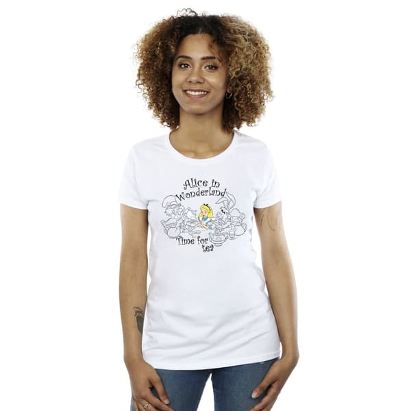 Disney Dam/Tjej Alice i Underlandet - Time For Tea - Bomulls-T-shirt