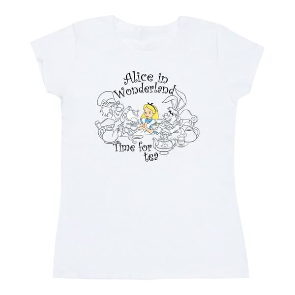 Disney Dam/Tjej Alice i Underlandet - Time For Tea - Bomulls-T-shirt