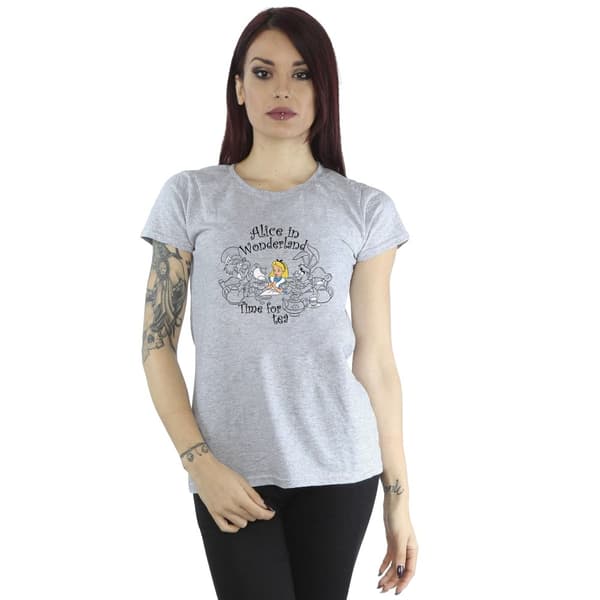 Disney Dam/Tjej Alice i Underlandet - Time For Tea - Bomulls-T-shirt