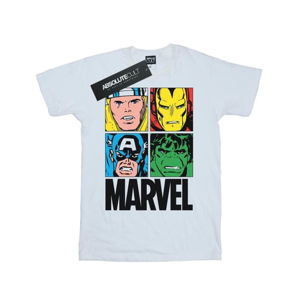 Marvel Mens Comics Main Tiles T-Shirt White M