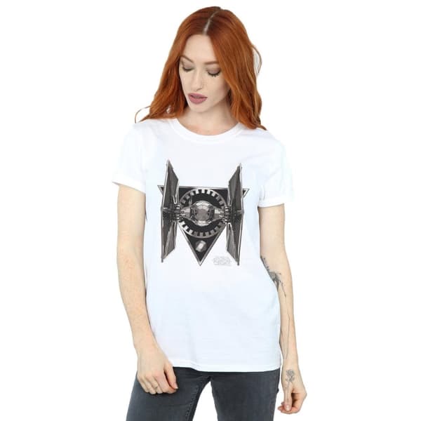 Star Wars Womens/Ladies The Last Jedi TIE Fighter Cotton Boyfriend T-Shirt