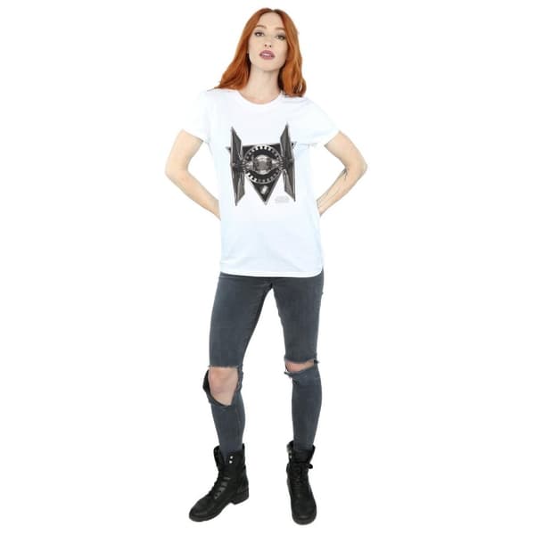 Star Wars Womens/Ladies The Last Jedi TIE Fighter Cotton Boyfriend T-Shirt