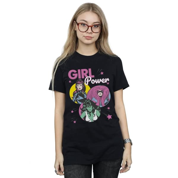 Marvel Comics Womens/Ladies Girl Power Cotton Boyfriend T-Shirt
