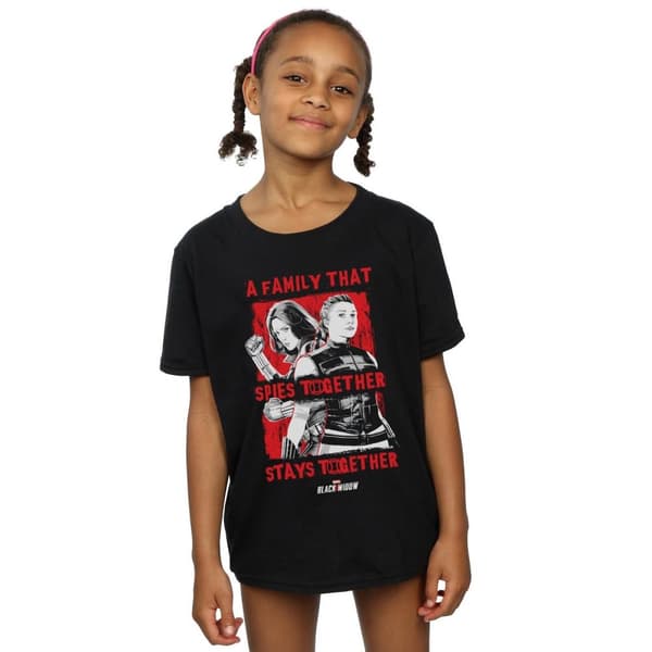Marvel T-shirt i bomull för flickor - Black Widow Movie Spies Together
