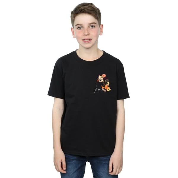 Janis Joplin T-shirt med blommig fuskficka för pojkar